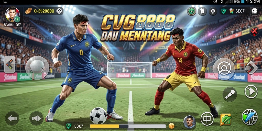Tampilan action epik dalam game olahraga CVG8888.