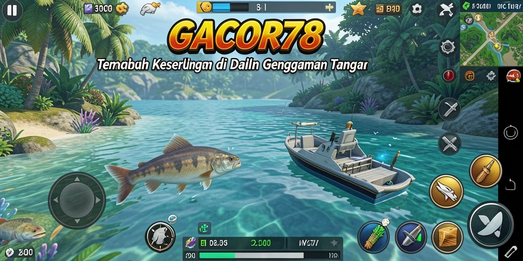Tampilan menarik dari gameplay GACOR78 yang menghadirkan suasana memancing.