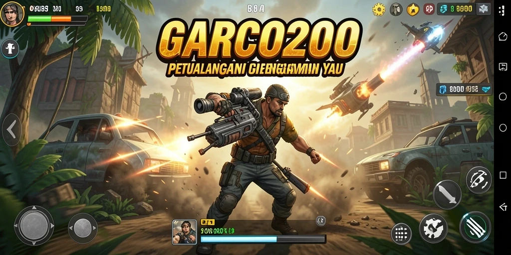 Tampilan aksi seru di gameplay GARCO200 dengan karakter beragam dan misi menantang.