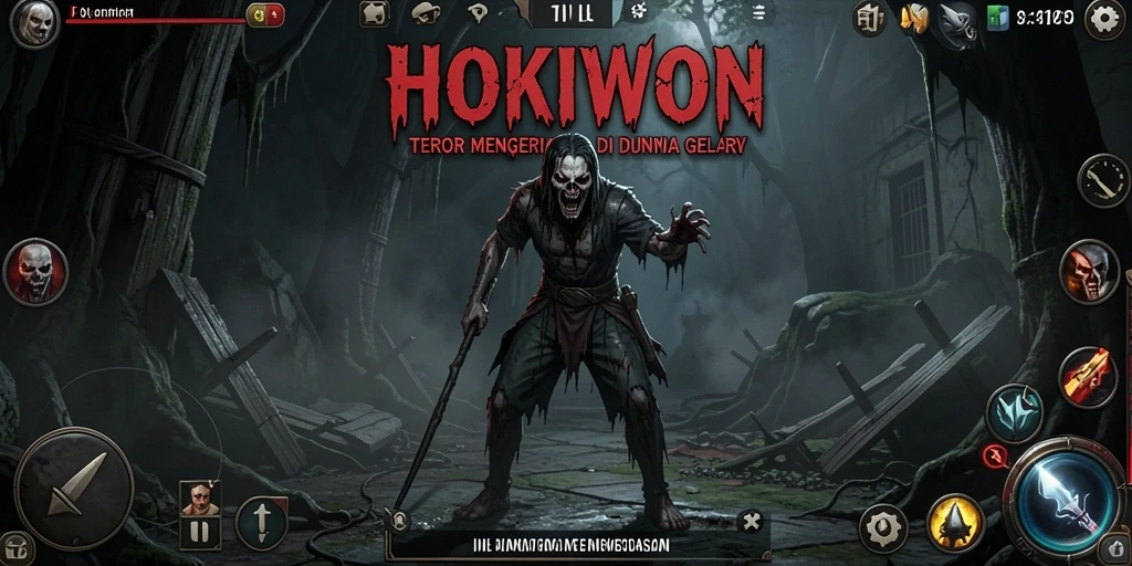 Screenshot HOKIWON menampilkan aksi teror dalam gameplay menyeramkan.