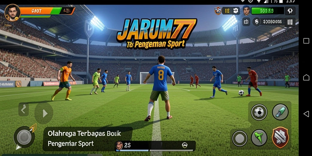 Tampilan utama gameplay JARUM77 yang menampilkan pertandingan olahraga intens.