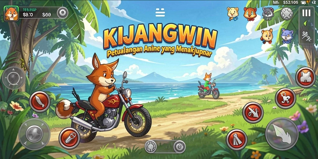 Tampilan menarik gameplay KIJANGWIN dengan karakter anime.