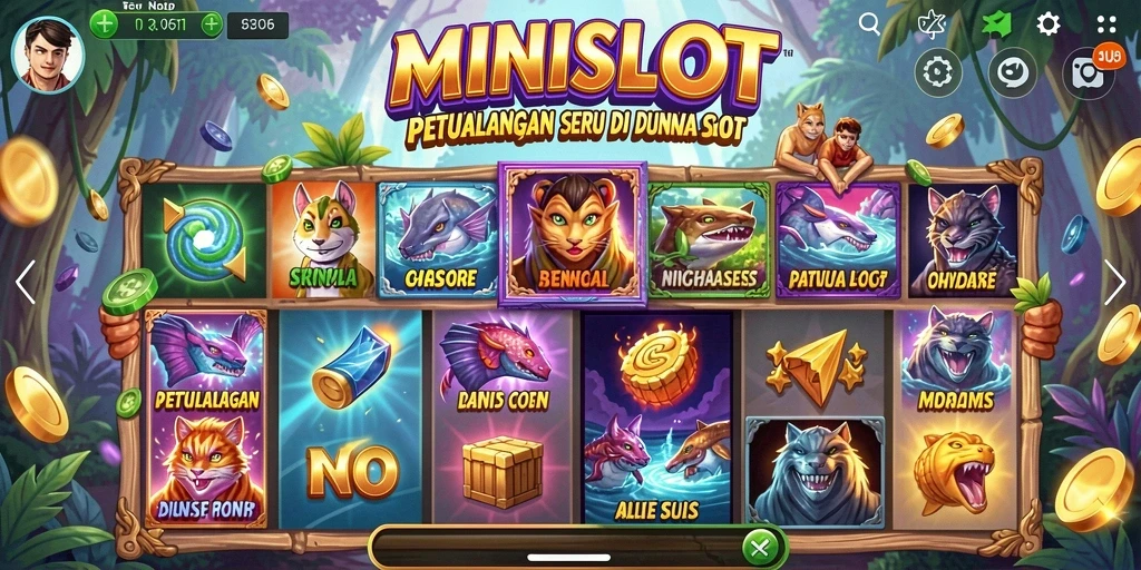 Gameplay seru di MINISLOT dengan petualangan dan slot.