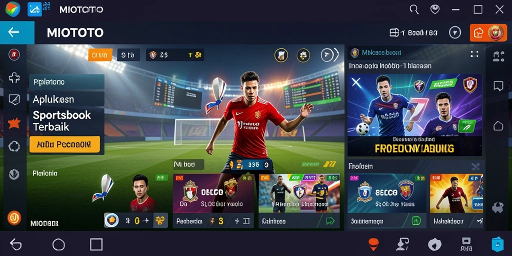 Tampilan screenshot utama MIOTOTO menampilkan fitur taruhan olahraga yang menarik.
