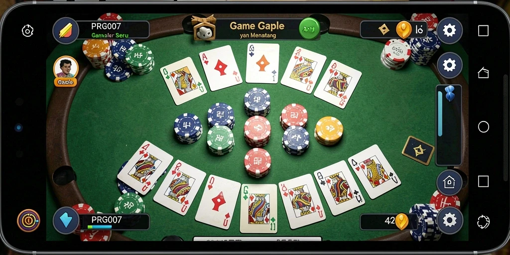 Tampilan gameplay Gaple yang menarik dan interaktif di PRG007.