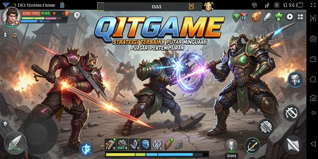 Tampilan gameplay QTGAME yang mendebarkan dan penuh strategi.