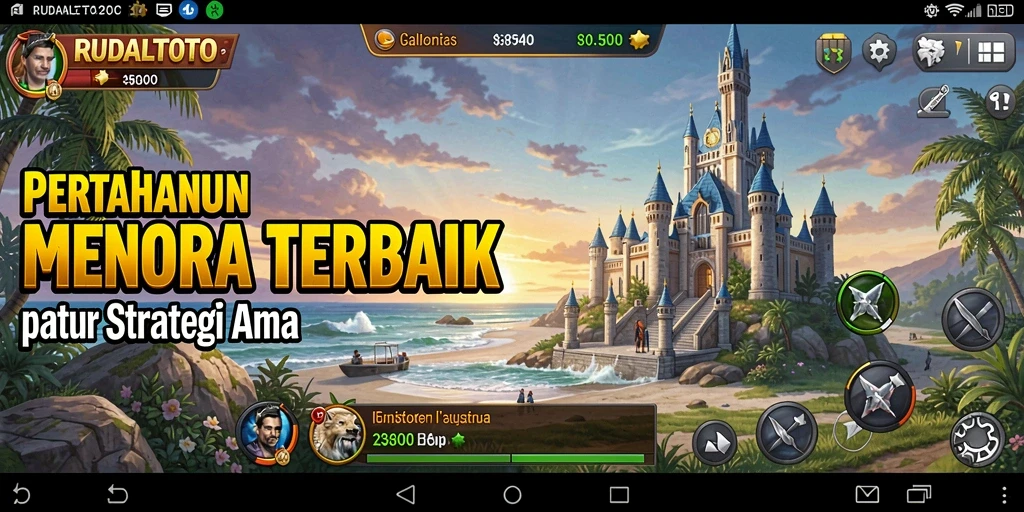 Tampilan menarik dari gameplay RUDALTOTO di Tower Defense.