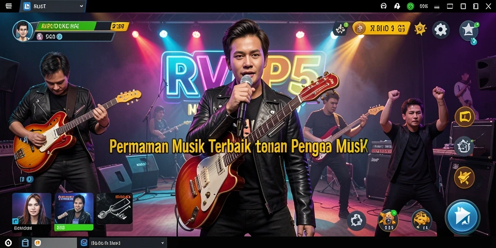 Screenshot RVIP5 menunjukkan pemain merasakan pengalaman bermain musik yang seru.