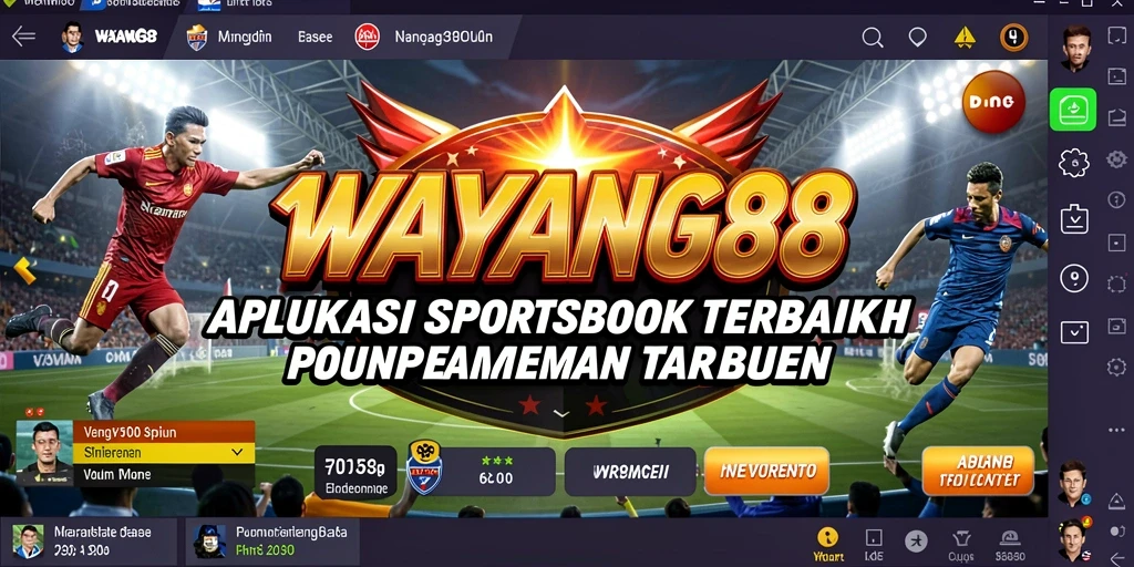 Screenshot utama menunjukkan taruhan langsung di aplikasi Sportsbook.