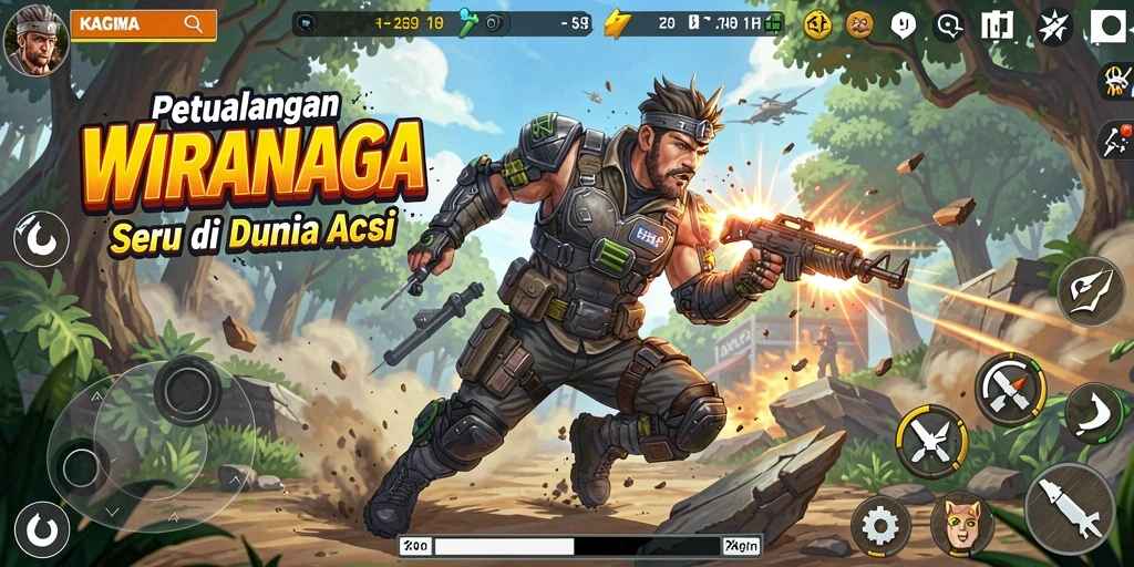 Screenshot gameplay menarik WIRANAGA dengan aksi pertarungan seru.
